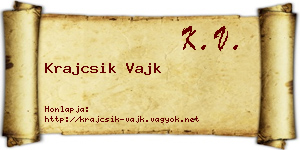 Krajcsik Vajk névjegykártya